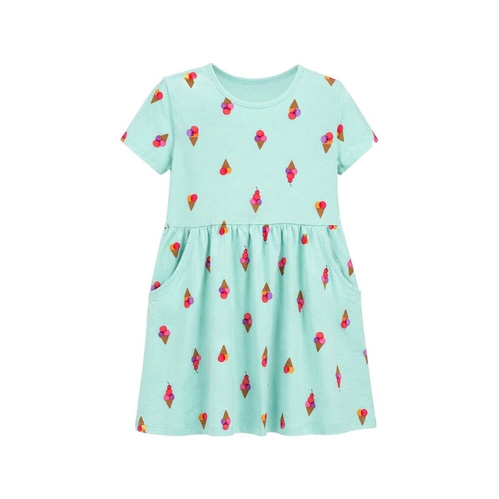 Tucker + Tate Kids Mint Green Aqua Ice Cream Cone Cotton Dress Girls Size 7